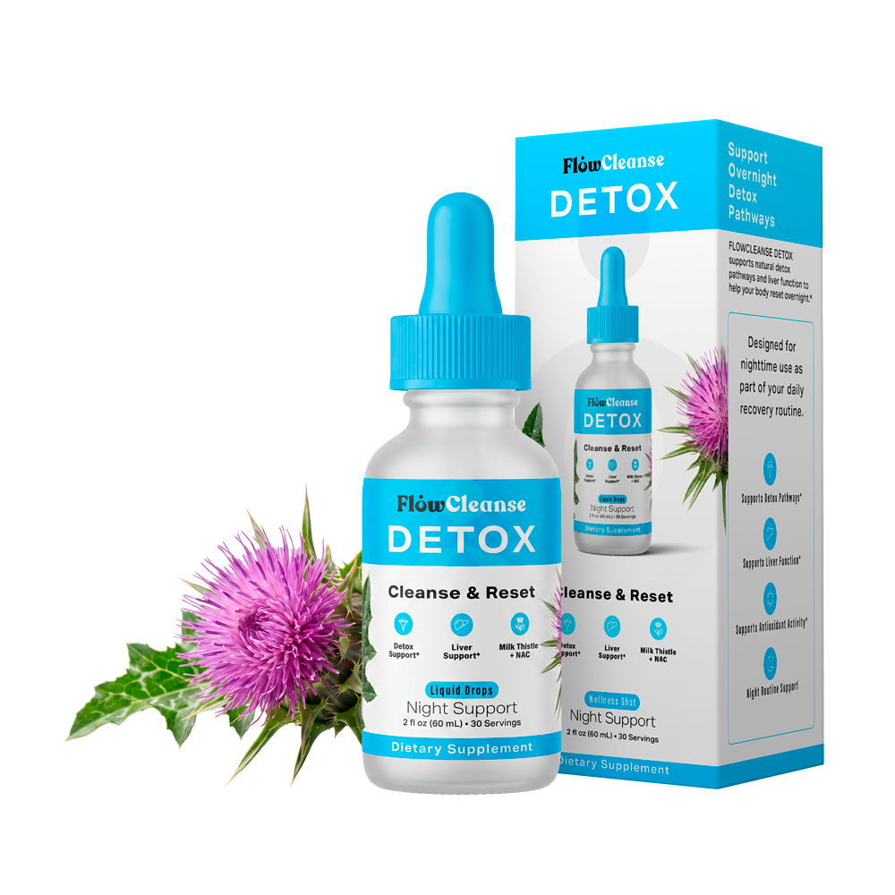 FlowCleanse DETOX Liquid Drops 60ml – Cleanse & Reset Formula – Liver & Detox Support – Daily Drops for Full Body Reset