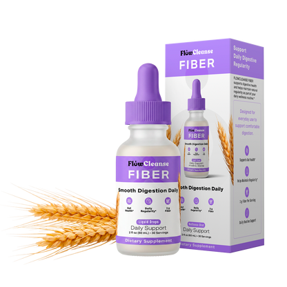 FlowCleanse FIBER Liquid Drops 60ml – Daily Fiber Support – Gut Health & Regularity Drops – Smooth Digestion Formula