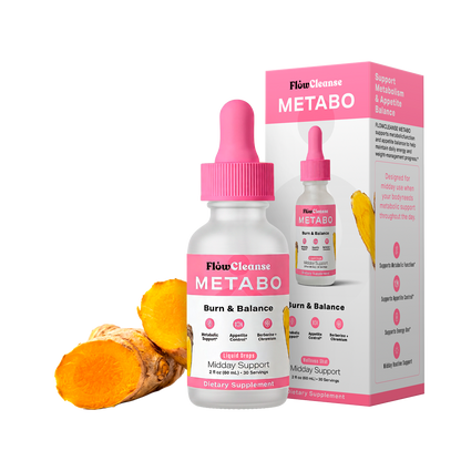 FlowCleanse METABO Liquid Drops 60ml – Metabolism Support Drops – Burn & Balance Formula – Energy, Appetite & Weight Management Support